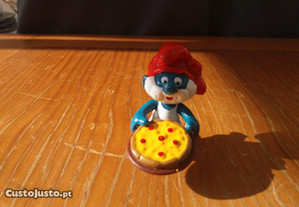 Papa Smurf com pizza - Schleich Peyo 1984 2