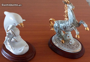 Golfinho e Cavalo em porcelana