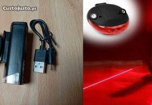 LED Frontal USB + LED Traseiro com Laser
