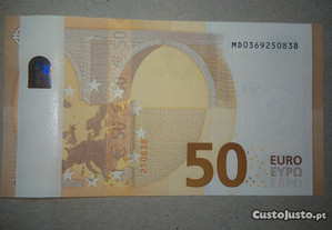 Defeito Fantástico em Nota de 50 euro (NOVA)