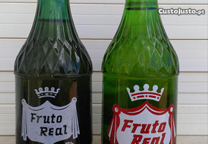garrafas antigas Fruto Real com sumo original