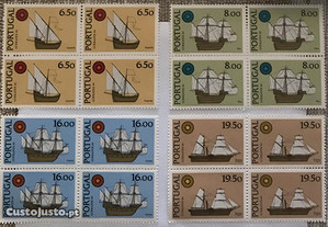 Série 4 quadras selos Lubrapex 80 - barcos - 1980