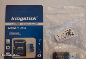 Cartão MicroSD + Adaptador SD + Adaptador PENDrive