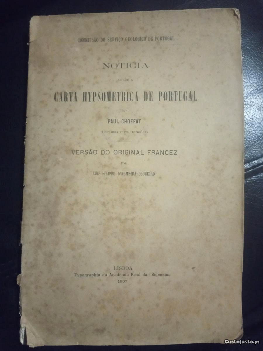 Carta Hypsometrica de Portugal - Paul Choffat