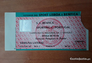 Bilhete Jogo Benfica Sporting Época 95/96