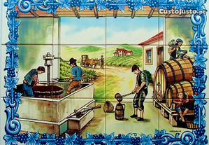 Painéis de Azulejos para Parede Adega do Vinho Pisar das Uvas 60x45 CM