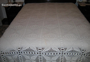 Colcha cama casal algodão de croché