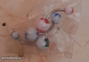 Pack 3 piercing (novos), branco, azul e vermelho