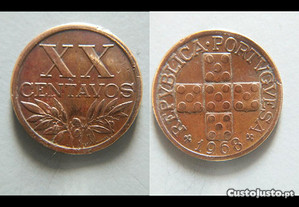 Lote de 5 moedas de XX centavos (Republica)