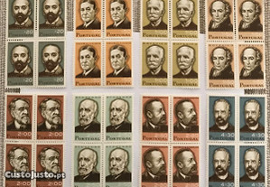 Série 8 quadras selos Cientistas Portugueses -1966