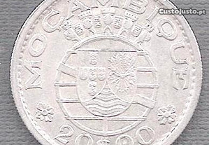 Moeda Moçambique - 20$00 Escudos 1952