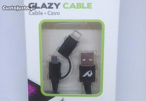 Cabo carregador 2 em 1-Micro USB /Lightning iPhone