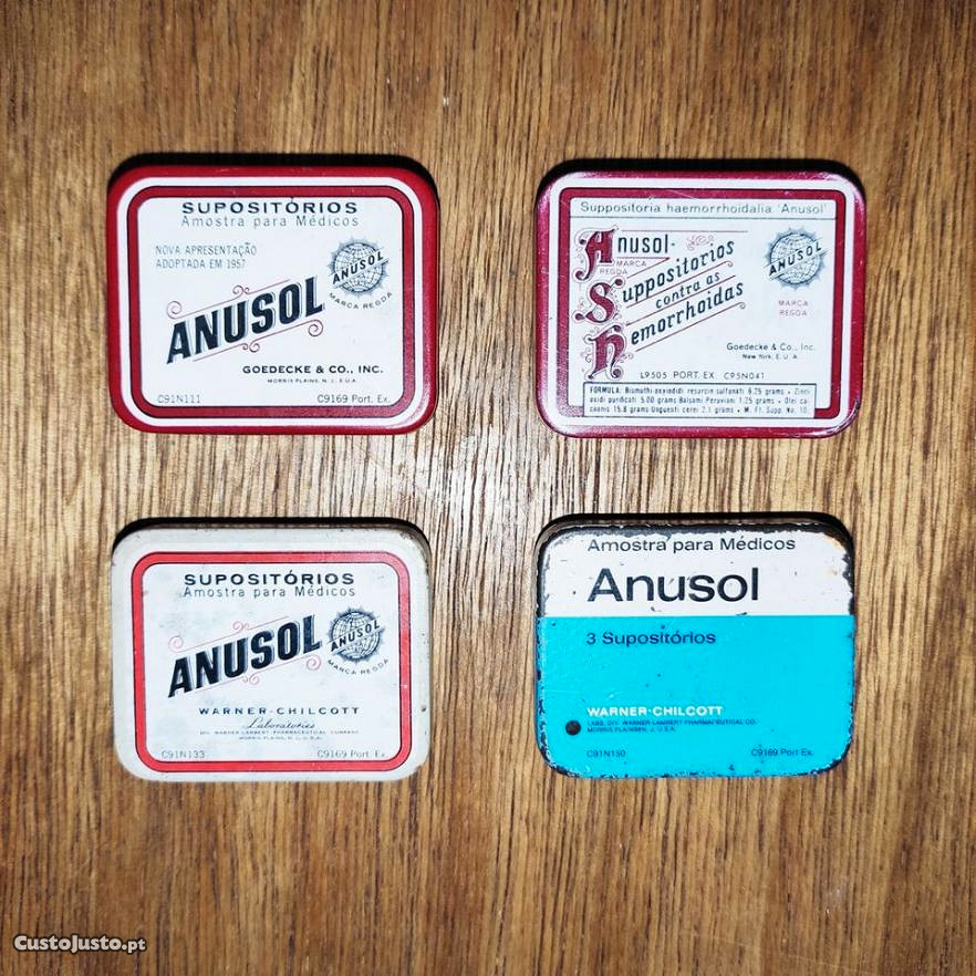 Latas de amostra medica Anusol
