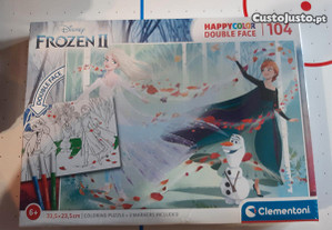 Puzzle Frozen II 104 peças para pintar novo