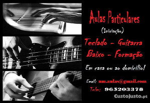 Aulas: Iniciação em Teclado/Guitarra/Baixo