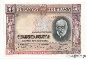 Espadim - Nota de 50 Pesetas de 1935 - Espanha