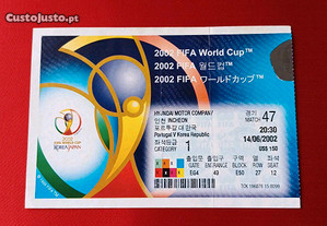 Raro bilhete Portugal Coreia Sul Mundial 2002