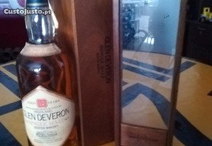 Whisky Glen Deveron 1982 Single Malt 70 cl com caixa madeira original dos anos 80