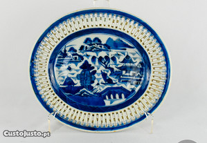 Prato vazado porcelana da China, Período Jiaqing 1796 a 1820