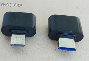 Adaptador OTG USB micro B e Tipo C