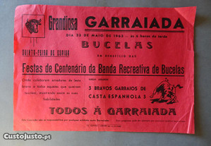 Programa de tourada Bullfight Bucelas 1963