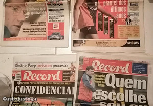 54 jornais desportivos - Record, A Bola e O Jogo