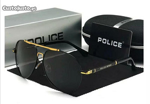 Óculos de Sol Police Polarizados Black And Gold - Ctt Grátis 48 Horas