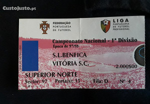 Bilhete Benfica Guimarães Época 97/98