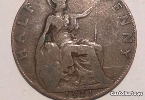 Moeda de half Penny 1921 Inglaterra