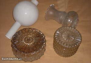 Abajour globo vidro antigo diversos candeeiro tecto ou outros