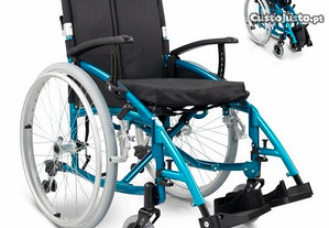 Cadeira de rodas Venecia, alumínio, encosto bipartido dobrável, almofada grossa
