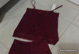 Conjunto pijama senhora top e calção-c/etiqueta