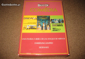 3 Filmes em DVD "Best Of Comédia" com Box Arquivadora