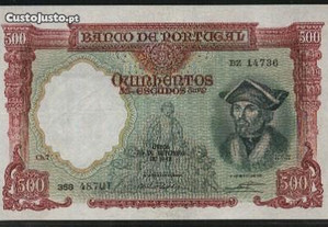 Espadim - Nota de 500$00 de 1942 - Bela