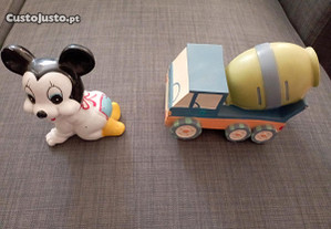 Mealheiro em loiça para criança do Mickey e camião