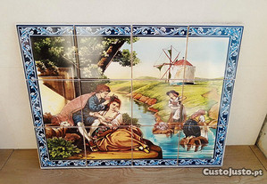 Painéis de Azulejos CASAL DE NAMORADOS Dama antiga Cavaleiro 60x45CM