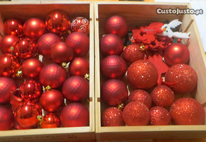Decoração Natal, bolas grandes - total 50 peças - Tudo como novo - Oferta Portes envio