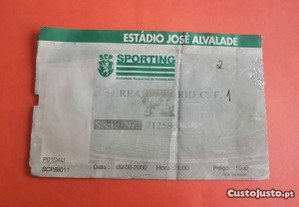 Bilhete jogo particular - Sporting CP vs Real Madrid - Época 2000/2001