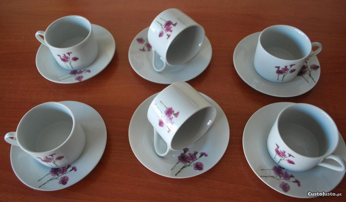 Chávenas de Chá Porcelana Novas (12 Peças)