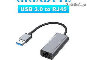 Adaptador Conversor Ethernet USB 3.0 RJ45 Gigabit 1000 mbps