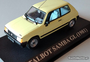 Miniatura 1:43 TALBOT SAMBA GL (1981) Colecção Queridos Carros Anos 80 / 90 | Matricula Portuguesa