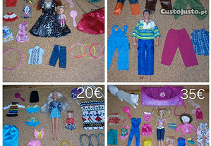 Conjuntos de brinquedos para menina, boneca Barbie, roupas, acessórios. Preço na 1- foto.