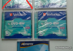 DVD - RW Verbatim e CD - RW Memorex, regraváveis