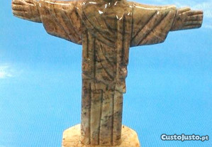 Cristo Rei pedra sabão 18x14x5cm