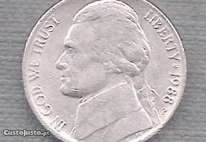 Moeda USA - 5 Cent-(Nickel) Década 1980