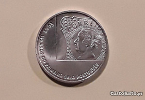 Moeda 5 EURO de 2003 - 150 Anos do Primeiro Selo Português
