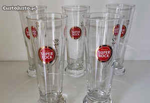 Pack 5 copos vidro para cerveja Super Bock Expo98 coleção