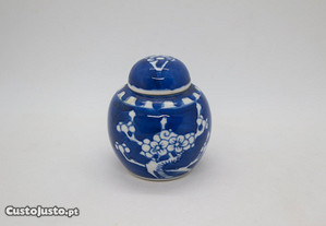 Pote Porcelana Chinesa Decoração Ginger a Azul e Branco XIX 6,5 cm