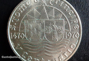 Moeda 50 escudos prata STP 1970