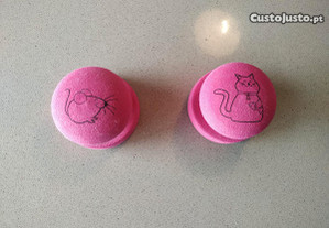 Carimbos rosa - Gato e Rato NOVOS